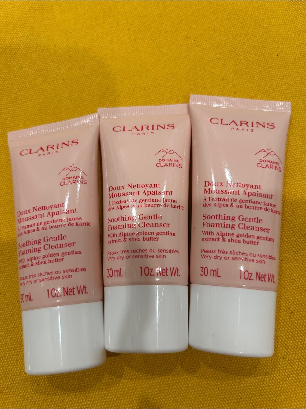 Clarins Soothing Gentle Foaming Cleanser Trio - Pink Tubes